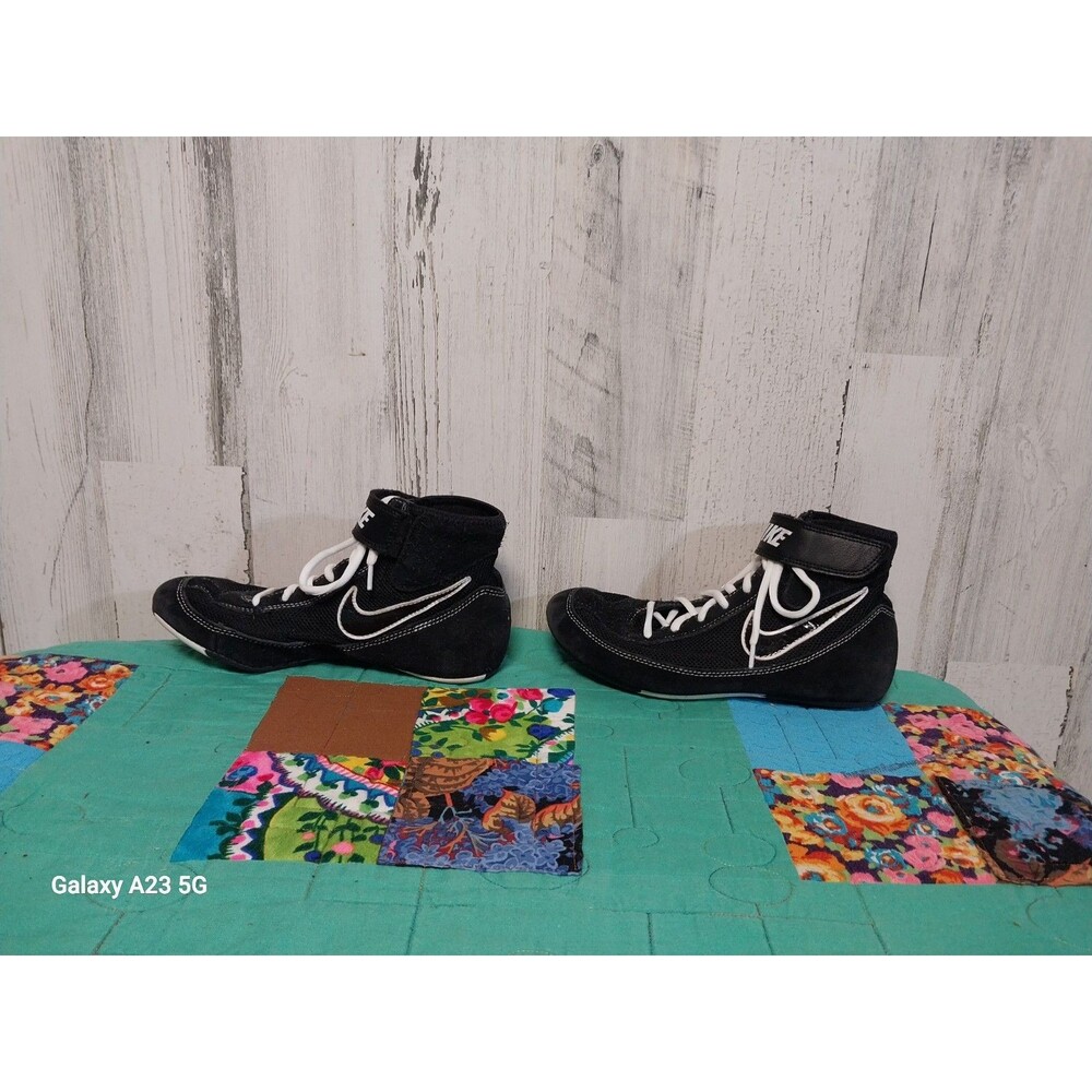 Nike Speedsweep VII Boys 5Y Wrestling Shoes Black White High Top - Picture 5 of 10